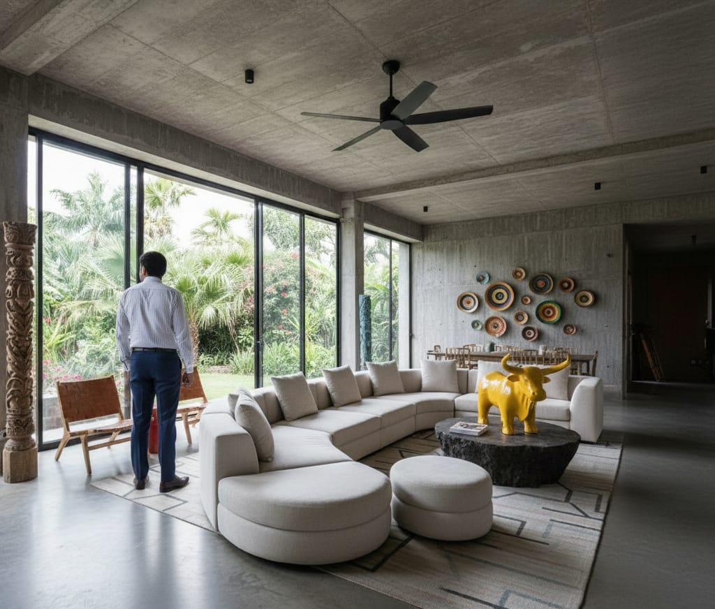 Interior Designer in Ajoy Nagar 1 Eclectic Living Room Design by Estate Lookup Interiors , Interior Designer in Kolkata View 7