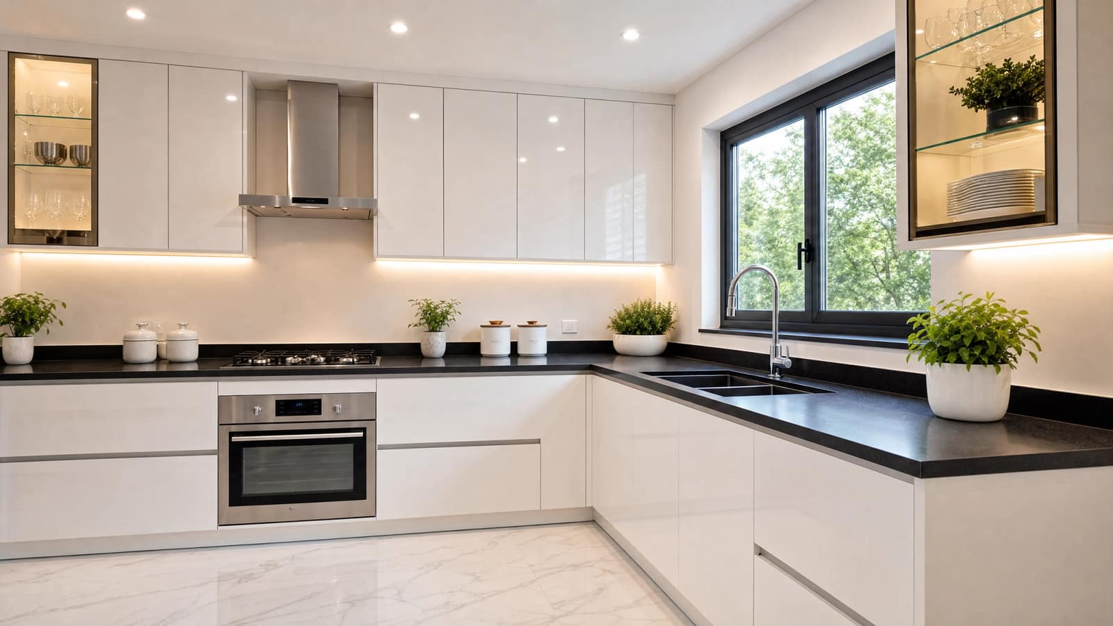 Turnkey Interiors 145 modern l kitchen right wall window view scaled
