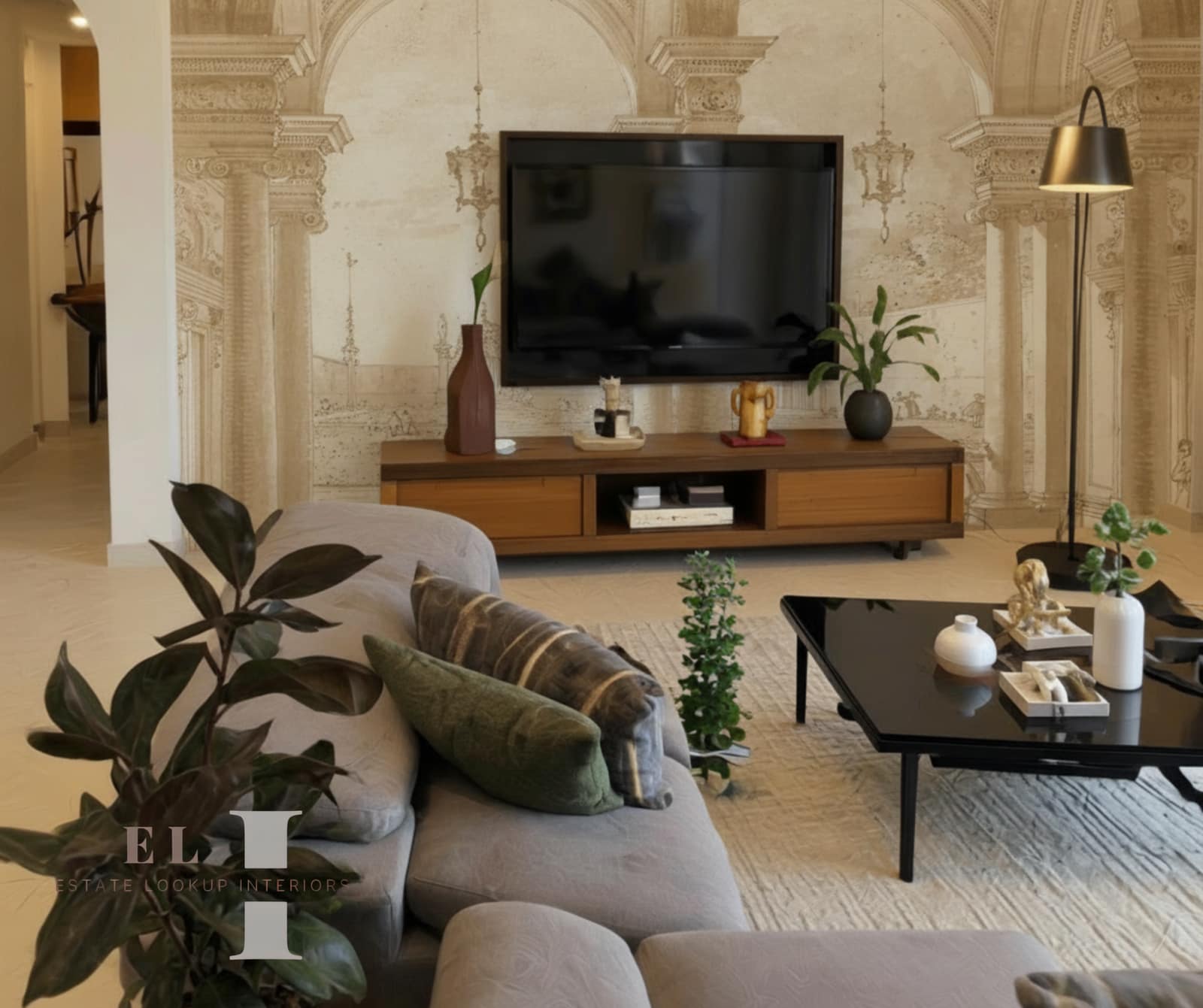 Home 25 3BHK apartment interior designed by Estate Lookup Interiors at utalika luxury, the condoville in Kolkata Living Room3 (2)