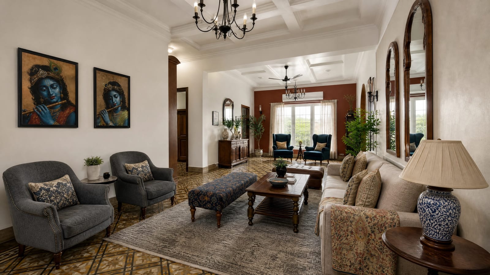 Turnkey Interiors 140 Traditional Living Room in Bhubanneswar, Orissa by Estate Lookup Interiors interior designer in Kolkata